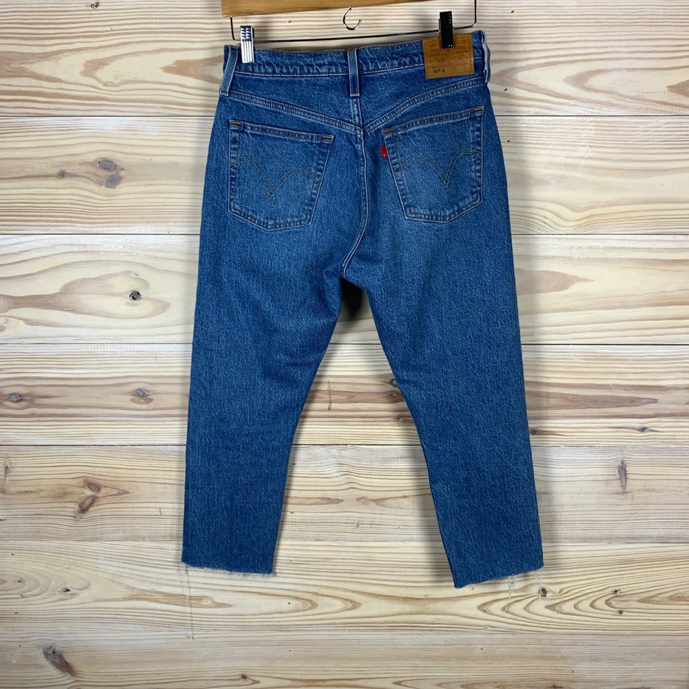 Levis 501 S Jeans Womens 30 Blue Skinny High Rise Crop Raw Hem Denim 501S